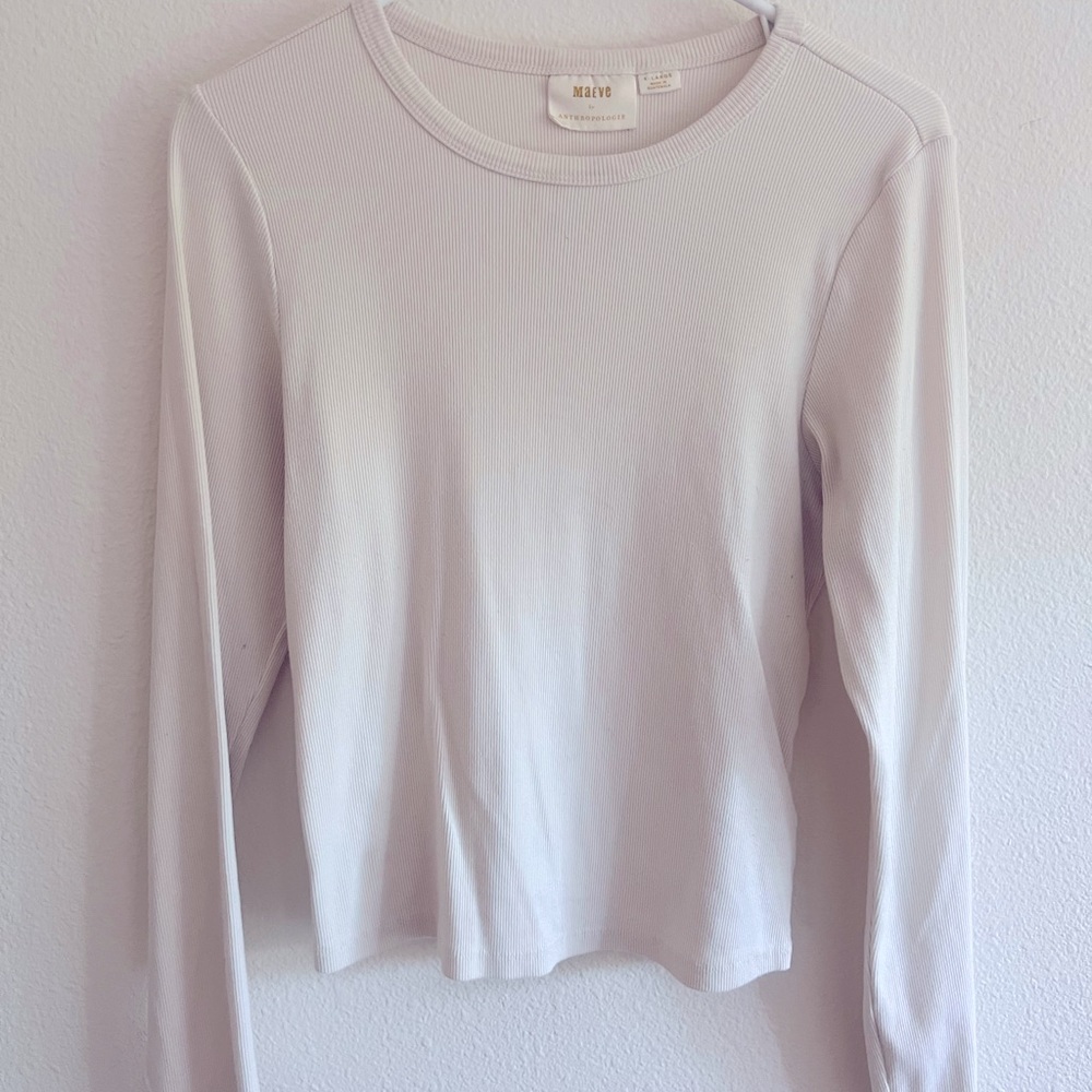 Maeve by Anthropologie ribbed long sleeve tee. Barely worn. Size XL